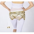 thumbnail image 2 of Velvet Egyptian Cabaret Fusion Belly Dance Hip Scarf Belt Skirt Wrap Sash White, 2 of 4