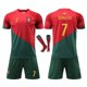 thumbnail image 1 of Football Maillot Adultes Enfants, Garçon Vêtements de Football, No. 7 Red Jersey Maillot, T-Shirts et Shorts de Football con Chaussettes, 1 of 5