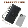 thumbnail image 2 of AlmosTen Wallets for Women PU Leather with RFID Blocking Large Capacity Credit Card Holder Ladies Phone Clutch Travel Long Purse Wristlet Wallets for Women,Black, 2 of 9