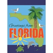 Magnolia Gardens 231 29 x 42 in. Double Applique Florida State Greetings Garden Flag - Large