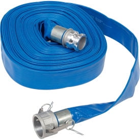 Apache 2" x 25' PVC Lay Flat Discharge Hose w/ C x E Aluminum Cam & Groove Fittings, 98138043