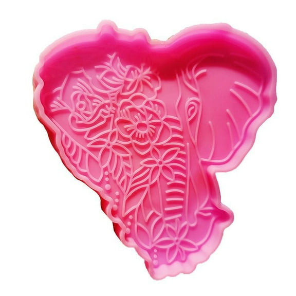 Coaster Resin Mold Elephant Shape Silicone Mold for Home Table Decoration Crafts