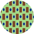 thumbnail image 1 of Ahgly Company Indoor Round Patterned Yellow Lawn Green Area Rugs, 3' Round, 1 of 6