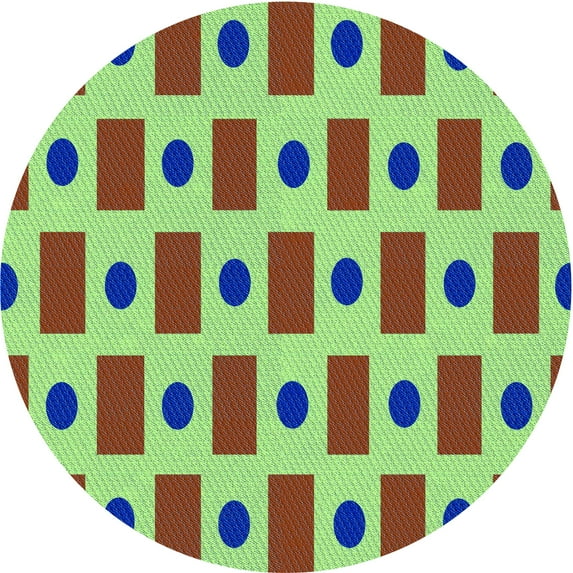 Ahgly Company Machine Washable Indoor Round Transitional Yellow Lawn Green Area Rugs, 3' Round