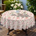 thumbnail image 4 of Pioneer Flower Floral Print Pattern Round Tablecloth 60 X 60 Inch, Wrinkle Resistant Wipeable Table Cloth for Kitchen Dining Picnic Patio Party, 4 of 6