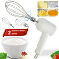 thumbnail image 2 of Electric Egg Beater,Meat & Garlic Grinder Automatic Whisk,3 Speeds Hand Mixer Electric Handheld with 2 Detachable Beaters and 1 Food Chopper,Cordless Egg Beater for Kitchen Baking & Cooking, 2 of 8