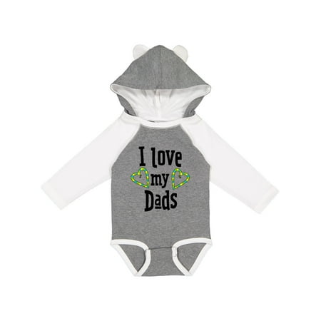 

Inktastic I Love my Dads- hearts Gift Baby Boy or Baby Girl Long Sleeve Bodysuit