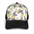 thumbnail image 3 of Naloa Golden Glitter Butterflies Adult adjustable Print Baseball Hat, Patchwork curved brim baseball capfor Men and Women, One Size, 3 of 5