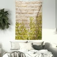 thumbnail image 3 of Brick Wall Tapestry, Ground Creepy Climbing Wood Ivy Plant Leaf on Brick Wall Nature Flower Invasion, Wall Hanging for Bedroom Living Room Dorm Decor, 40W X 60L Inches, Green White, by Ambesonne, 3 of 5
