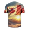 thumbnail image 3 of Jinhomg Mens Canada T Shirt Fancy Casual Canada Flag Graphic Tees Lightweight Comfy Short Sleeve Crew Neck Pullover Tops Fashion Daily Wear Gold L, 3 of 5