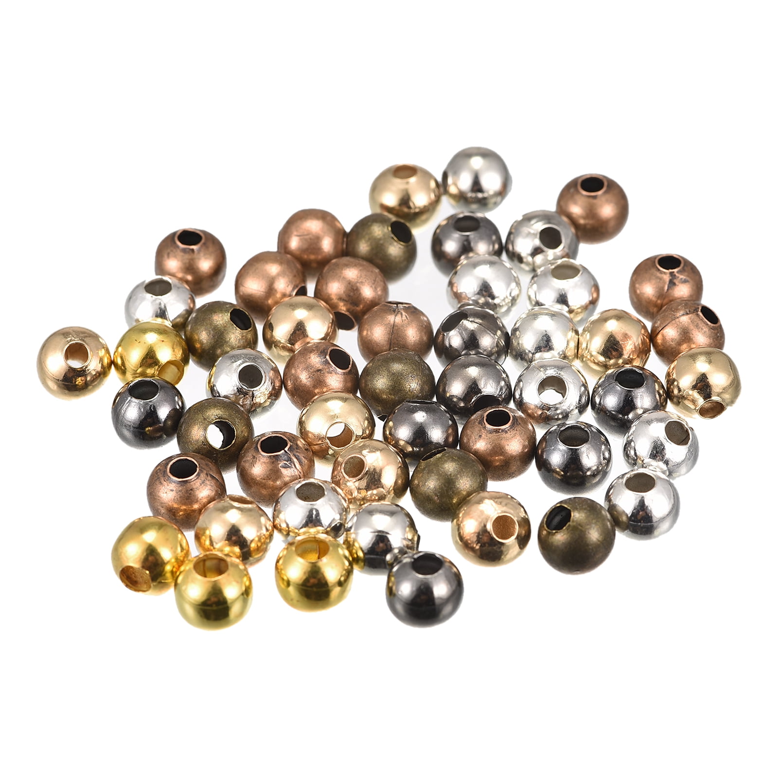 Uxcell 200Pack 8mm Round Spacer Beads Jewelry Making Spacer Loose Ball