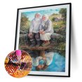 thumbnail image 1 of Cuadros Decorativos Kit de pintura de diamantes 5D DIY Pareja de ancianos Mosaico de diamantes redondos completos JShteea Nuevos Originales, 1 of 9