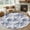 Blue, variant on Round Rugs 4 Ft, Spring Botanical Non Slip Area Rugs for Kitchen Bedroom Entryway, Country Floral Leaves Gray Brown Washable Carpet Runner Rug Floor Mats for Bedroom Home Decor