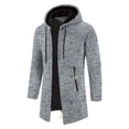 thumbnail image 3 of Men's Hoodies SpringAutumn CasualSolid Hooded Zip-Up Sweatshirts LongSleeve Knit Hoodie Men Sweatshirt Streetwear Hoody Cardigan, 3 of 5
