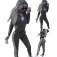 thumbnail image 4 of Womens 2 Pcs Athleisure Sports Wear Tracksuit Hoodie Pants Set, 4 of 4