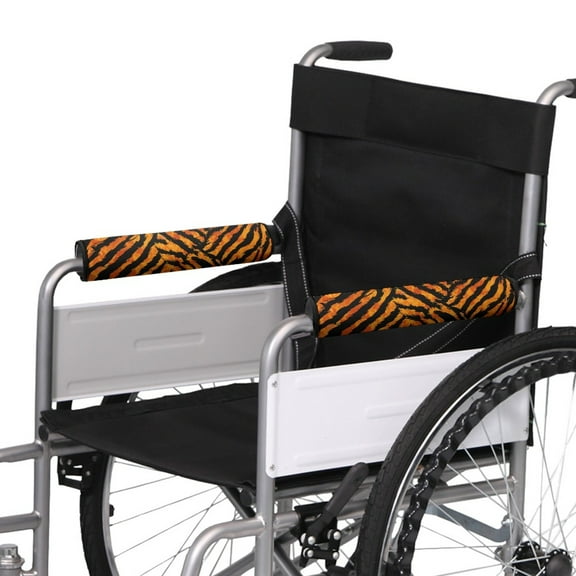 COEQINE Tiger Print Wheelchair Armrest Covers Drive Wheelchair Arm Rest Cushions Decorative Armrest Covers for Wheelchairs Elastic Arm Rest Covers Compatible with All Arm Chair 2 Pack