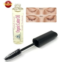 Castor Oil Stimulate Eyelash Enhancer & Beautiful Eyebrows, Fuller Eyelashes Cold Pressed Organic 100% Pure Hexane Free Brow Treatment in Mascara Tube 0.34 OZ