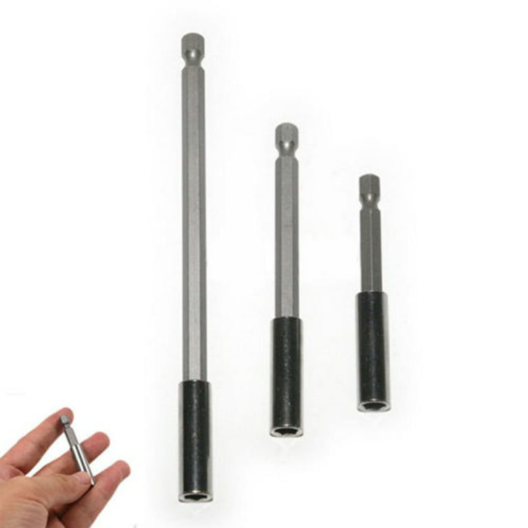 3pcs 1/4 « 60 / 100 / 150mm Perceuse électrique Tournevis Hex Bit Holder  Extension Bar Bit Holder Magnetic Drill Bit Shank Tool