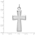 thumbnail image 4 of FB Jewels Sterling Silver Rhodium-plated Polished and Satin Cross Pendant, 4 of 4
