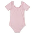 thumbnail image 4 of CHICTRY Justaucorps de Gymnastique à Manches Courtes pour Filles, Extensible, Danse Ballet, Rose 10, 4 of 7