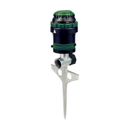 Orbit H20-6 Gear Driven Sprinkler on Sturdy Spike Base - Lawn Watering -
