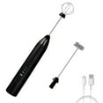 thumbnail image 1 of Milk Frother, USB Rechargeable, 3-Speed Adjustable, Handheld Electric Foam Maker with 2 Stainless Whisks, Egg Beater Mini Blender Drink Mixer for Coffee, Cappuccino, Latte, Hot Chocolate, Eggs Mix, 1 of 9