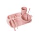 thumbnail image 1 of Bewildely 6 unids/set niños de cena dividido tazón taza de agua niños vajilla compartimentos vajilla restaurante tenedor palillos Mostrada Rosado Bewildely HA066568-02B, 1 of 6