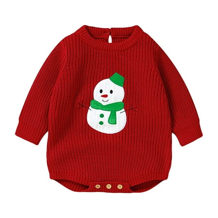 

KDSJSXW Kids Christmas Boys Bodysuits Baby Fall and Winter New Christmas Cute Christmas Pattern Embroidery Crawling Suit Clearance(Red 62)