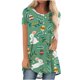 thumbnail image 1 of Blusa de manga corta con estampado de cuello redondo informal para mujer a la moda, Tops de verano OAVQHLG3B Store lin121212, 1 of 3