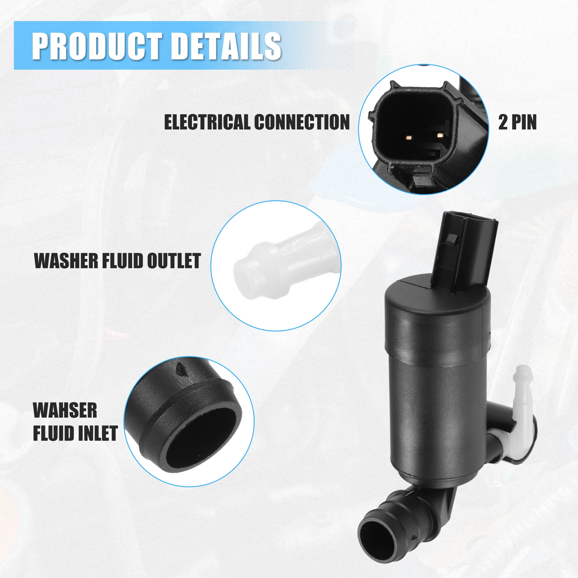 Unique Bargains Windshield Washer Motor Pump Fit for Ford Focus 2012-2018 for Ford