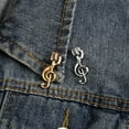 thumbnail image 3 of Broche con forma de nota de micrófono con insignia de aleación de oro y plata galvanizada, decoración para mochila de estudiante, 3 of 6