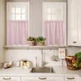 thumbnail image 3 of 3 Piece Kitchen Curtains and Valances Set Pink Striped Cafe Curtains 24 Inch Length Modern Simple Farmhouse Beige Vintage Valance & Tier Curtain for Living Room Bedroom Small Window 54"x18"+27"x24"*2, 3 of 6