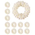 thumbnail image 3 of Napkin Ring 12-Piece Set, White Pearl Wedding Napkin Buckle Table Decoration, 3 of 5