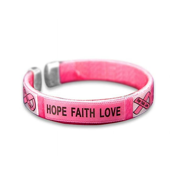 Pink Ribbon Awareness Bangle Bracelets