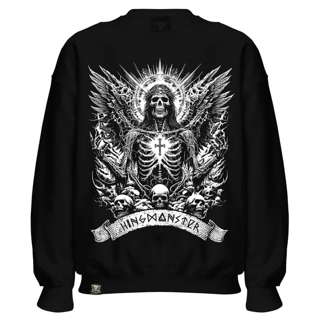 Sudadera Negra Sin Gorro Extra Grande Hell Christ