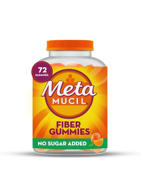 Metamucil Plant Based Fiber Gummies Fiber Supplement for Digestive Health, No Sugar Added, 72 Count