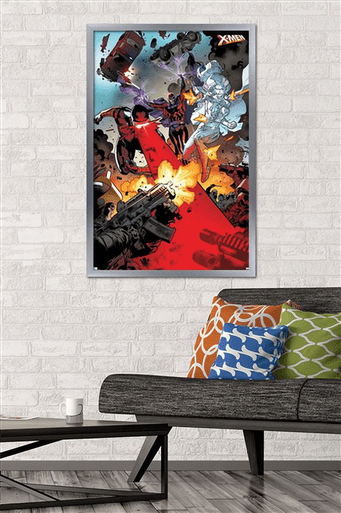 Marvel Comics - The X-Men - Cyclops Magneto Emma Frost Wall Poster, 22.375" x 34", Framed