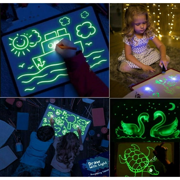glow art neon effect drawing board