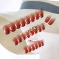 thumbnail image 3 of Set de parches de uñas postizas HUOGUO Long Round Head Ballet, 24 piezas, 3 of 4