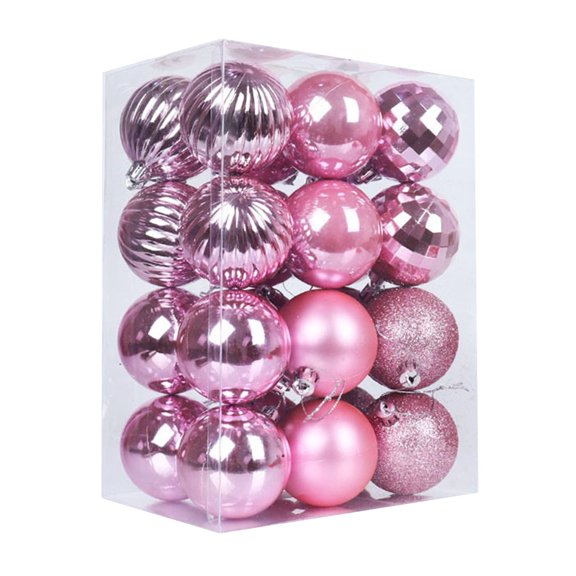 24 Pcs Christmas Balls Ornaments Set 2.36 Inch Glittering Tree Hanging Christmas Decorations Xmas Large Shatterproof Indoor Decor for Tree Wreath Holidays Wedding Party