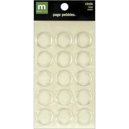 Making Memories Decorative Brads - Making Memories Self-Adhesive Blank Page Pebbles, Circle Large