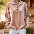 thumbnail image 4 of Dagugfen Sweatshirts for Women Velvet Fuzzy Fleece Quarter Zip Lapel Neck Comfy Breathable Soft Casual Pullover Shirts(S,Pink), 4 of 5