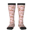 thumbnail image 1 of Fotbe Gingerbread Houses Pink Wonderland Calcetas Divertidas Estampadas para Hombre y Mujer, Calcetas de Algodón hasta la Rodilla para Caminar, Correr, Enfermería y Embarazo, 1 of 6