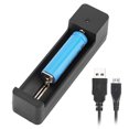 thumbnail image 3 of Adaptador de cargador de batería USB BRI de ranura única Universal para PC 18650 26650 14500 color negro, 3 of 10