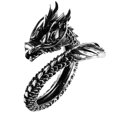 thumbnail image 1 of 1Pc Retro Man Ring Dragon Shaped Opening Ring Ethnic Style Hand Decoration, 1 of 9