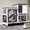 Black & White, variant on Aivituvin 2-Story Rabbit Hutch with Wheels, Indoor Outdoor Wooden Rabbit Cage with Ramp & Leak-Proof Trays for Rabbits & Guinea Pigs, Brown