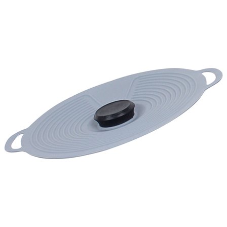 Supvox Heat Resistant Silicone Lid for Food Containers and Microwave Use Grey