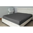 thumbnail image 2 of Grace Linen Zipper Fitted Sheet Twin Size(39X75) - Includes 2 Zip On Sheets +1 Bottom Fitted Base - Fit's 8” In Deep Pocket - Dark Grey Color, 2 of 8