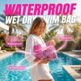 thumbnail image 2 of Wet Dry Swim Bag, Waterproof Reusable Storage Tote, Separated Compartment Pouch, Beach Bag for Wet Clothes Underwear Cosmetics Slipper Travel, 2 of 8