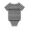 thumbnail image 2 of Daiia Black And White Stripes Printed Unisex-Baby Short Sleeve Onesies Bodysuits Baby Climbing Clothes Soft and Comfortable Romper with Expandable Shoulder Design-6 Months, 2 of 8